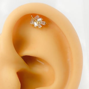 Helix #105 Push in tragus Piercing 316l chargeback steel Earring Cartilage Plug Leaf natural