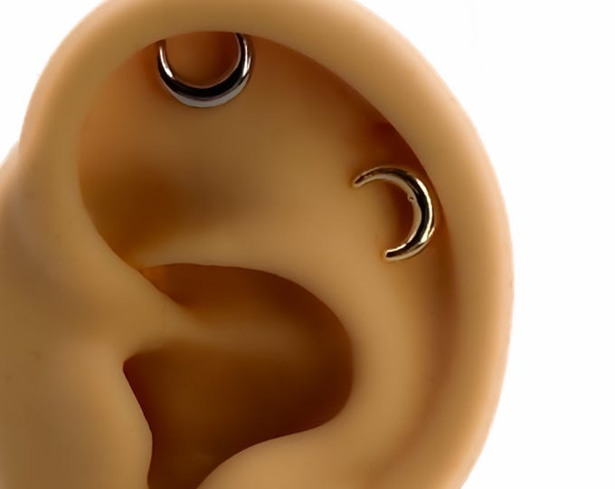 Piercing  Chirurgen Stahl silber vergoldet Mond