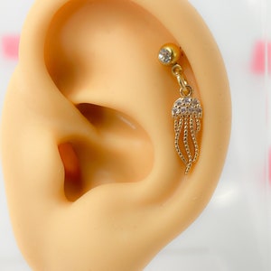 Helix Qualle #117  jellyfish dangle 316l Chirurgen stahl tragus stud barbell Kugel piercing