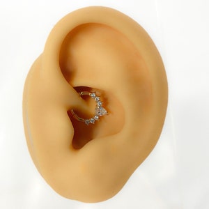 Daith piercing 925 silber vergoldet crystal rund hoop rund boho Strass#160