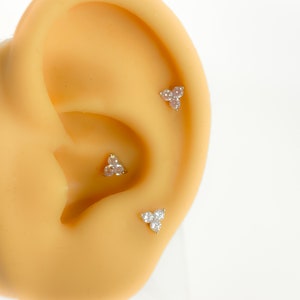 Piercing Chirurgen stahl vergoldet piercing Blume Flat Back #329