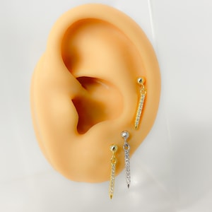 Piercing #178 Helix 925 Silber vergoldet Stab Knorpel Stecker helix minimalistisch