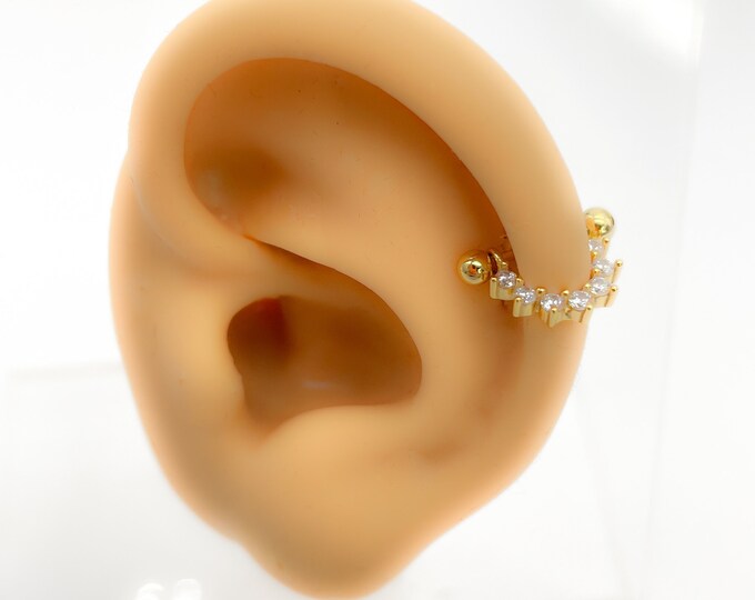 Piercing 321 Helix barbell 925 silver gold plated jewelry cartilage stud