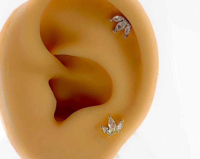 Helix Lotus #204 316l surgical steel tragus flower cartilage piercing