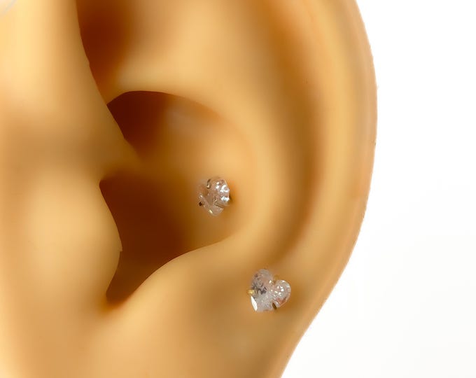 Piercing No. 93 surgical steel 316l gold-plated flat back heart love