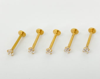 Lip piercing surgeons steel 316l gold plated chonch helix 12 mm