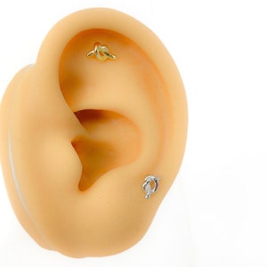 Piercing #143 Helix 925 Silver gold plated knot cartilage minimalist