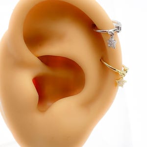 Piercing #303 925 zilver verguld helix ster hoepel