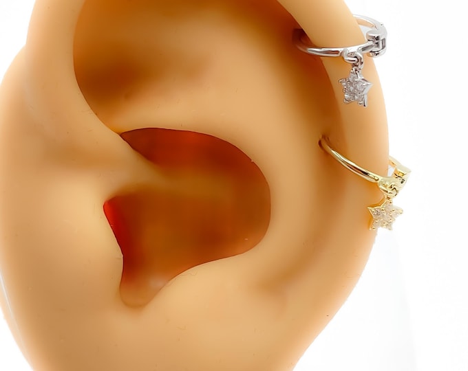 Piercing  925 silber vergoldet stern