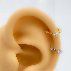 Piercing #281 helix 925 silver gold plated rhinestone