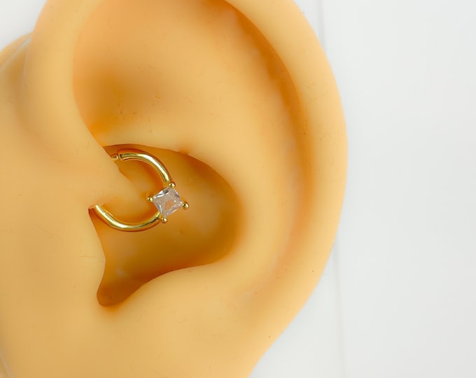 Piercing hoop 925 silver gold plated No. 283 Daith