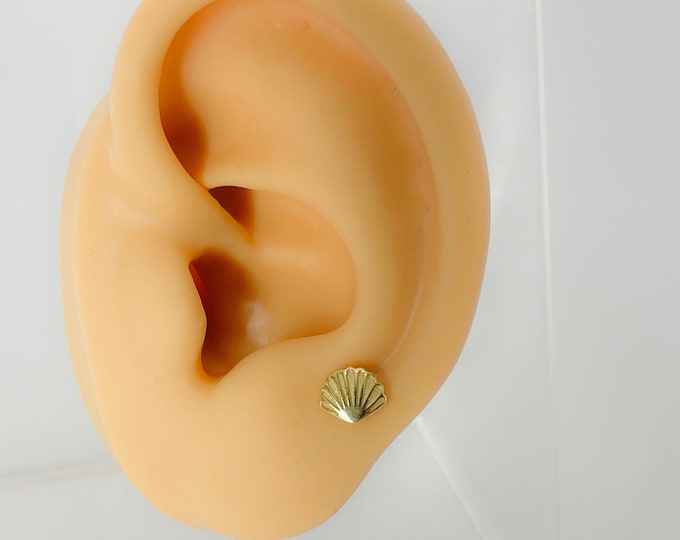Helix#248 Shell 925 Silver gold plated Shell Upper Helix tragus Mini stud