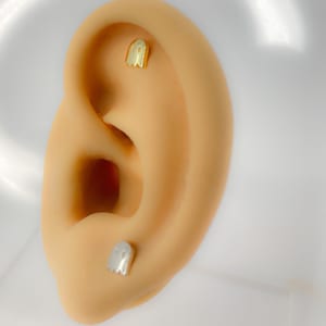 Helix #135 ghost 925 silver gold plated ghost piercing cartilage ear stud small mini
