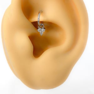 Piercing #130 925 silver rooster rook Daith helix earrings silver mini hoop tiny small tragus