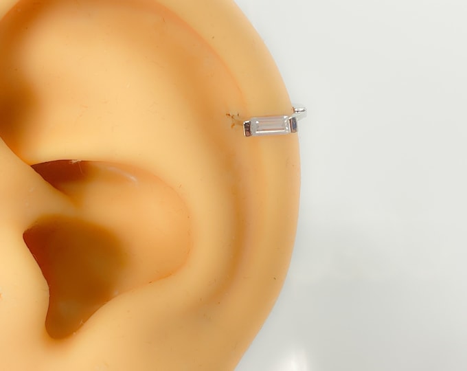 Mini tiny piercing 925s silver #110 silver hoop helix rook tragus small clicker