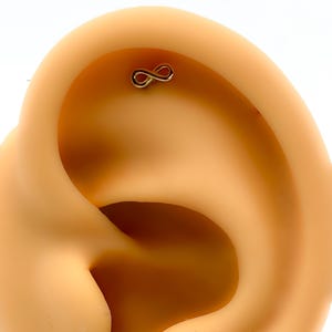 Flat back Helix #144 925 silber vergoldet mini infinity  piercing
