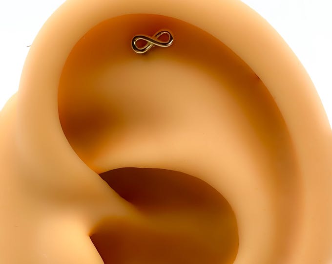 Flat back Helix #144 925 silver gold plated mini infinity piercing