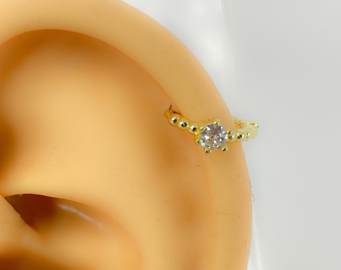 Helix hoop 925 sterling silver gold plated #209 Piercing