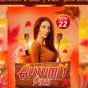 Autumn Vibes Flyer Template - 4x6 - RGB & CMYK - Adobe Photoshop PSD Editable Flyer Template