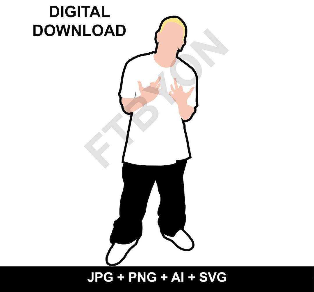 Eminem/ Slim Shady Colored Silhouette Digital Download Jpeg, Png, Ai