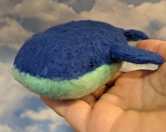 Blue Felt Whale
