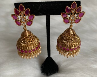 Indian Earrings Pakistani Jewelry Antique Jewellery Valentines Day Gift Silver-Plated /& Blue Handcrafted Peacock Shaped Drop Earrings