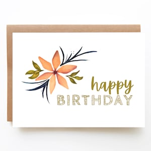 Cartão imprimível | Cartão de feliz aniversario | Download instantâneo | Envelope para impressão incluído | Aquarela pintada à mão