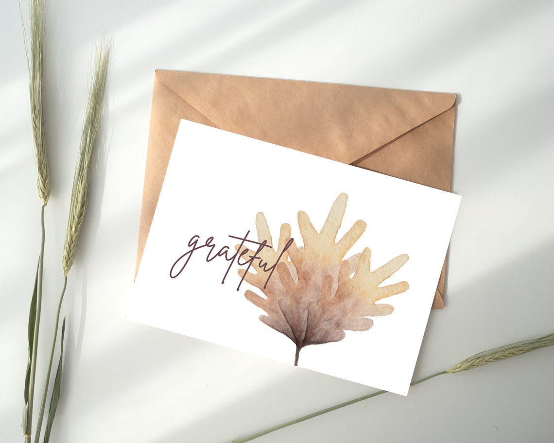 Printable Card Grateful Card Instant Download Printable Envelope ...
