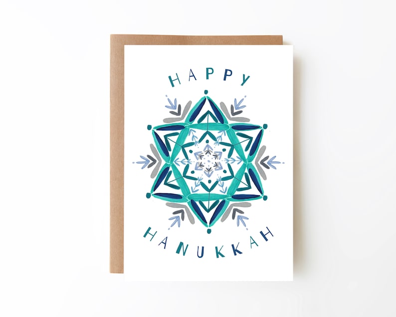 Printable Card Happy Hanukkah Card Instant Download Printable Envelope