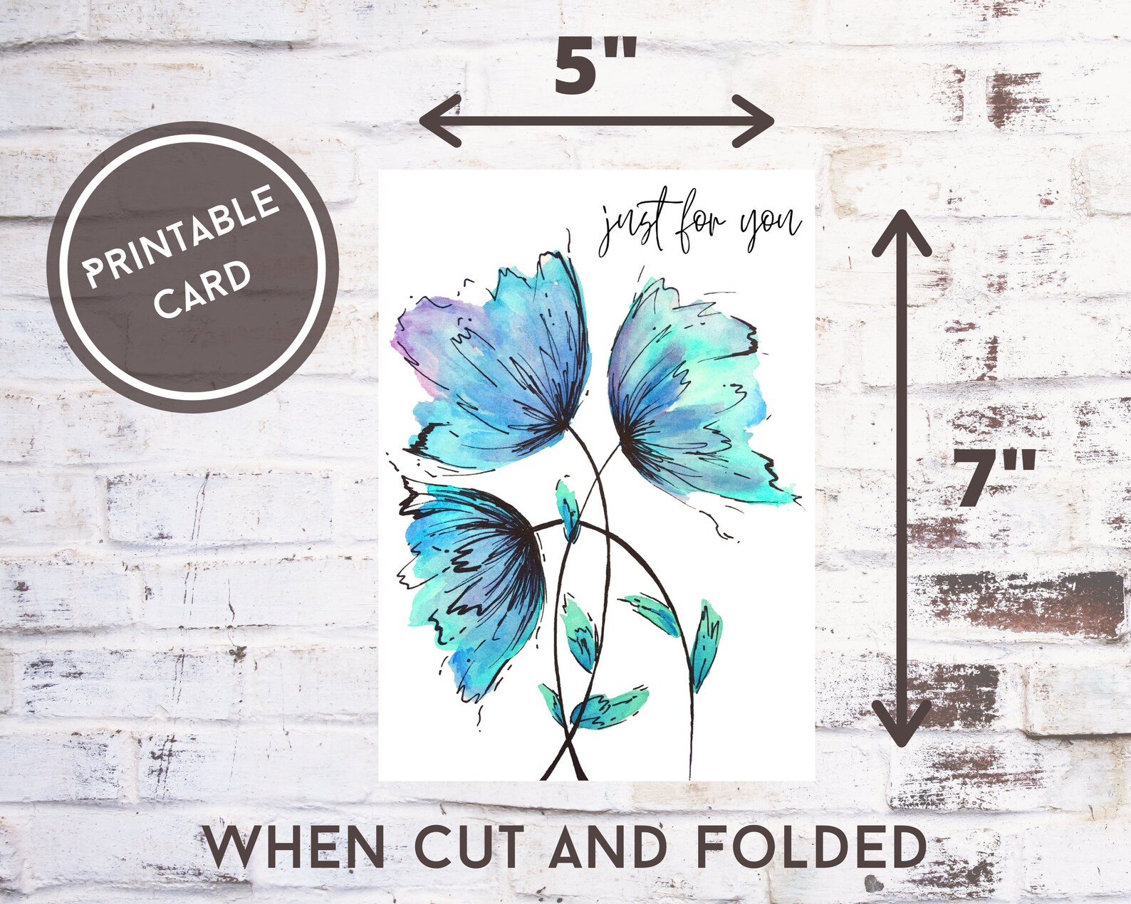 Printable Card | Just for You Card | Instant Download | Printable ...