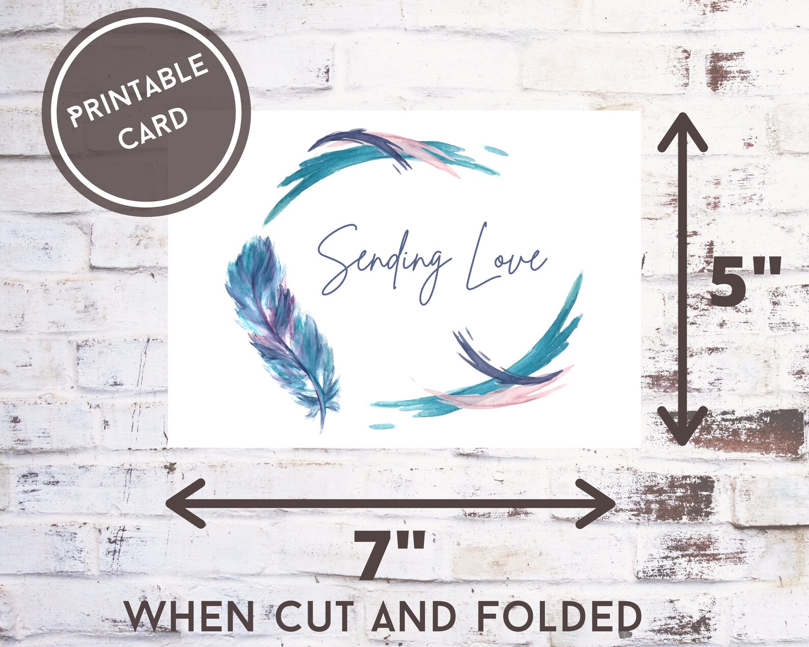 Printable Card Sending Love Card Instant Download Printable Envelope ...