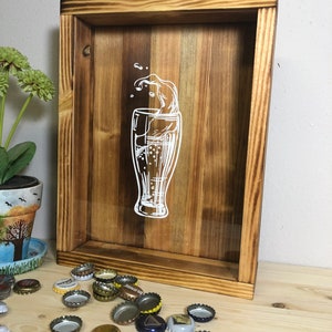 Beer Cap Shadow Box • Beer Cap Holder • Wood Shadow Box • Father's Day ...