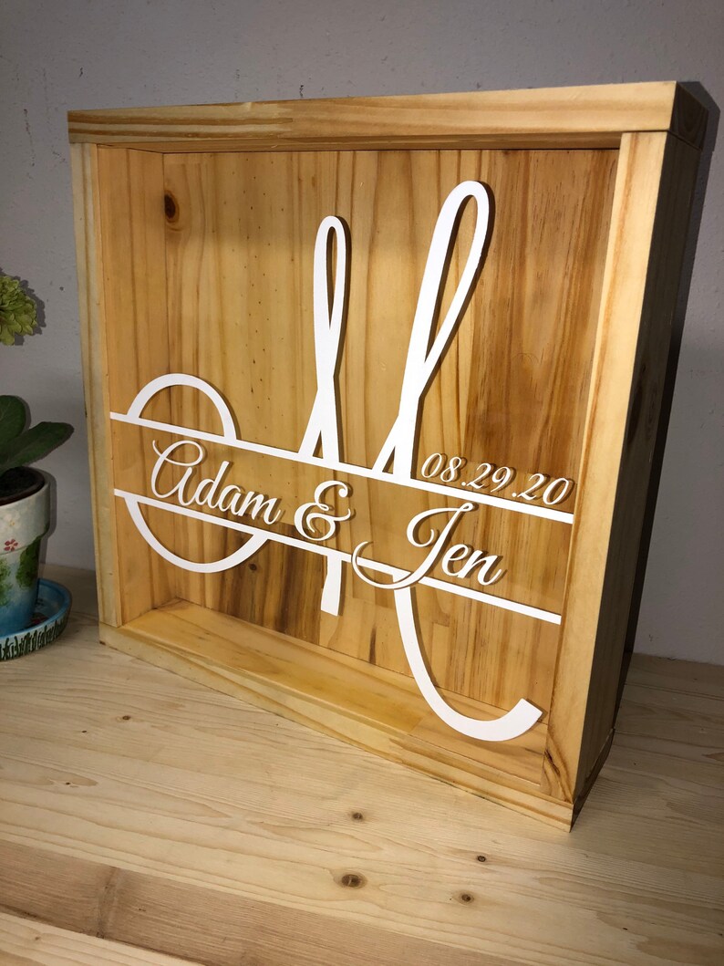 Wedding Shadow Box Couples Gift Anniversary Gift Guest Etsy