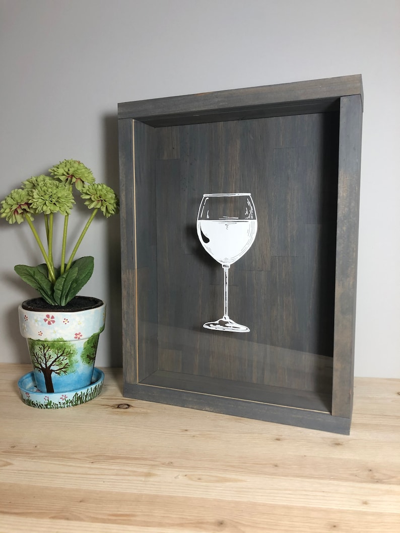 Wine Cork Shadow Box Wine Cork Holder Gift for Her Wine Etsy