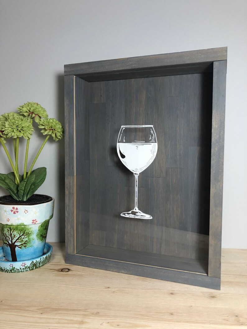 Wine Cork Shadow Box Wine Cork Holder Gift for Her Wine Etsy