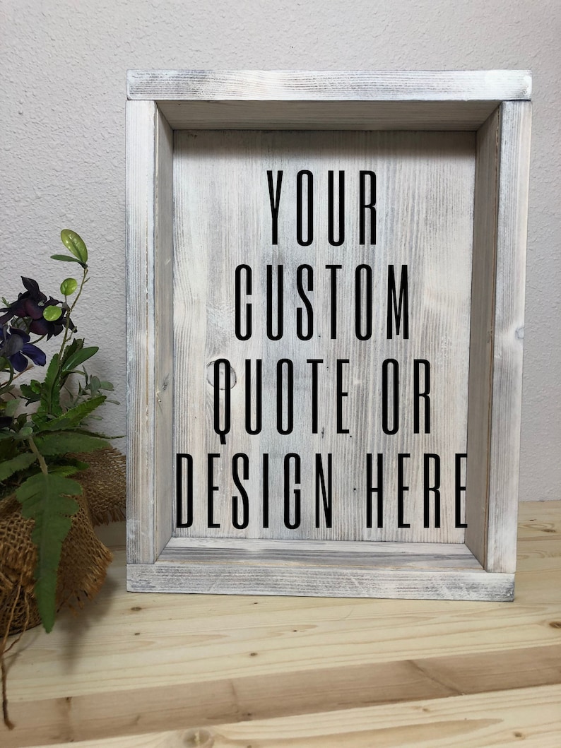 Personalized Pine Wood Shadow Box: Custom Quote Display image 5