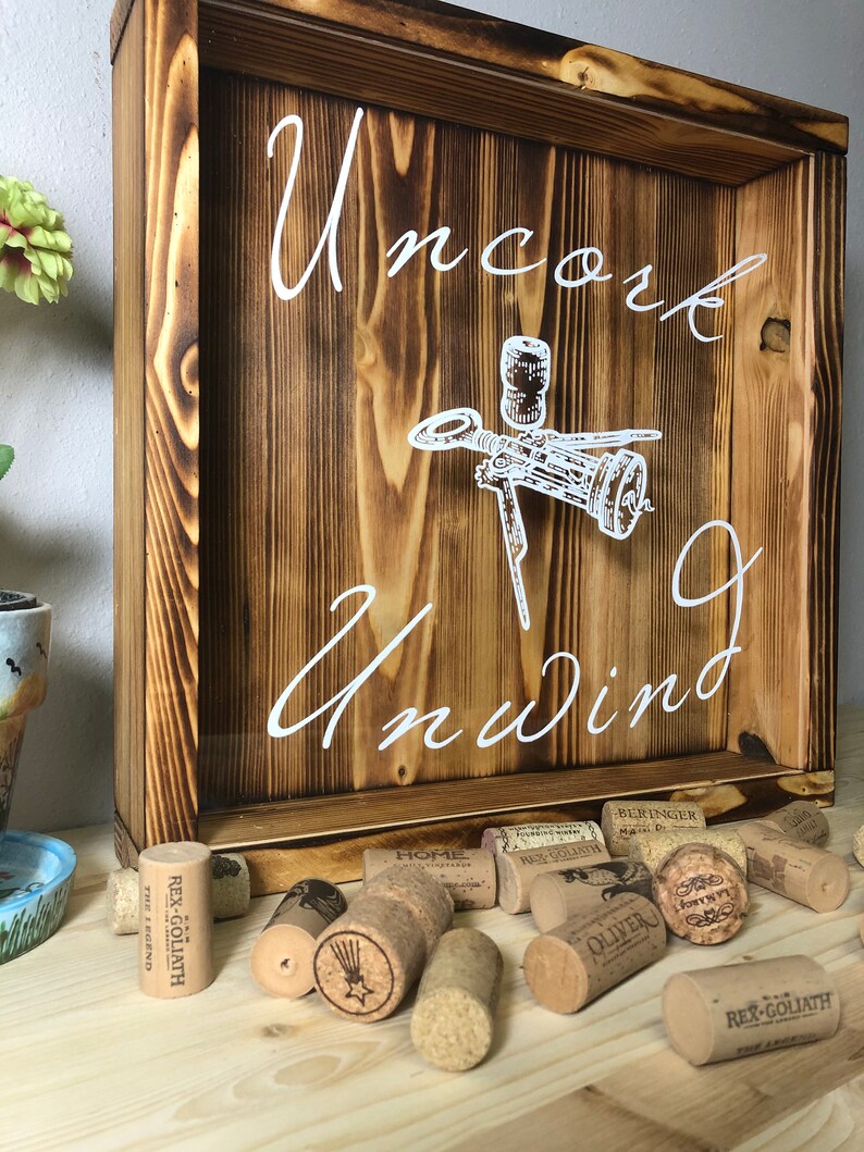 Wine Cork Shadow Box Wine Cork Holder Wine Lover Gift Etsy