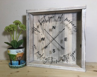Rustic Pine Wood Shadow Box: Ticket Stub & Memento Display