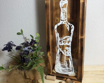 Wine Cork Shadow Box • Wine Cork Holder• Gift For Her • Wine Lover Gift • Wine Lover • Cork Holder