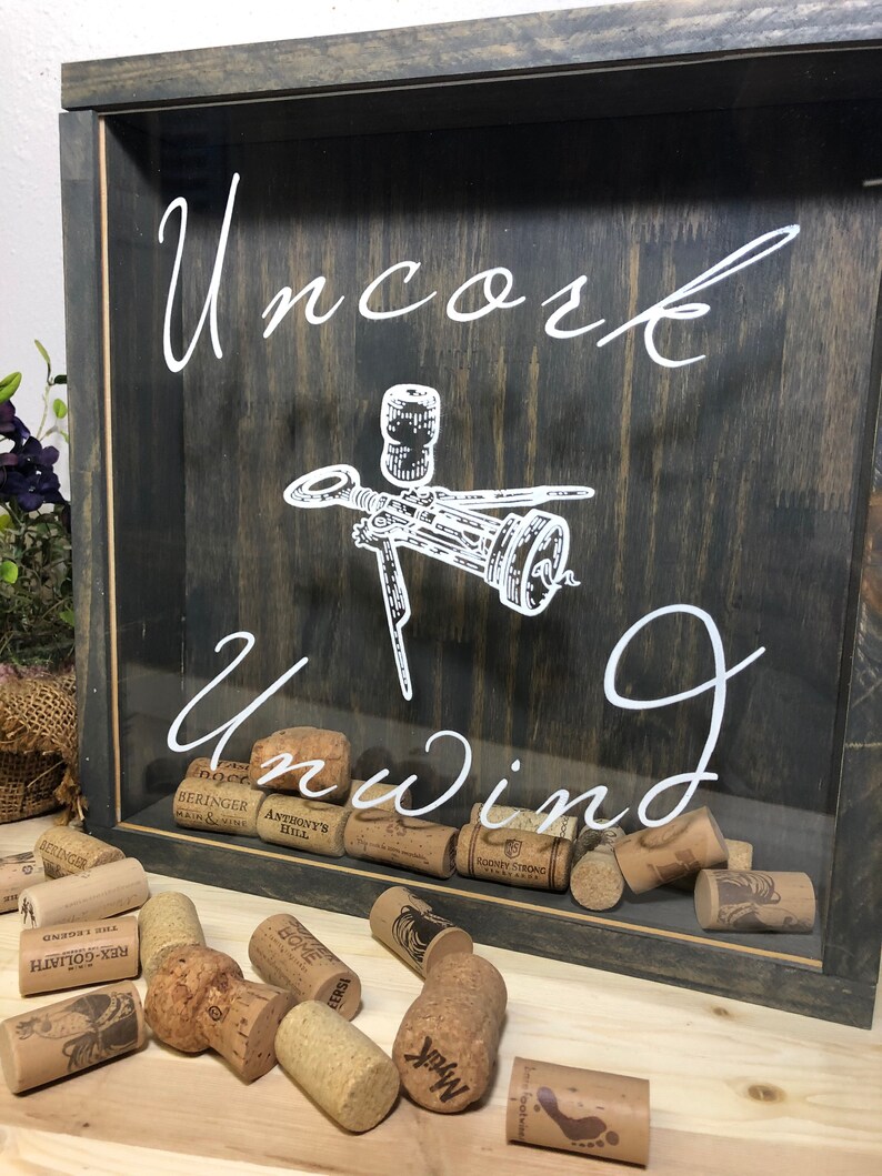 Wine Cork Shadow Box Wine Cork Holder Wine Lover Gift Etsy