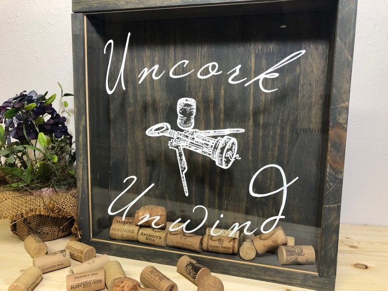 Wine Cork Shadow Box Wine Cork Holder Wine Lover Gift Etsy