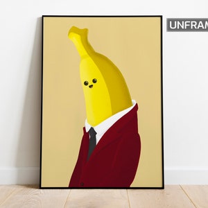 Business Banana In Suit Poster Wall Art Print