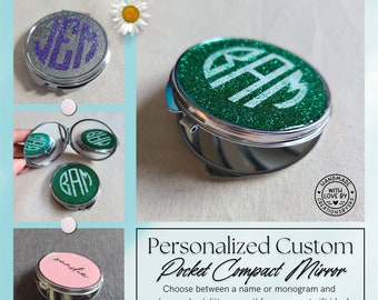 Personalized Custom Silver Compact Mirror