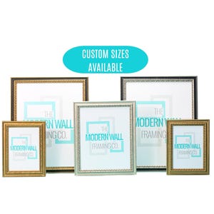Spanish Antique Picture Frame w/ 90% UV Cover, Victorian Decorative Home Decor, Art Deco Custom Frames for Wall Art, Ornate Gold and Silver
