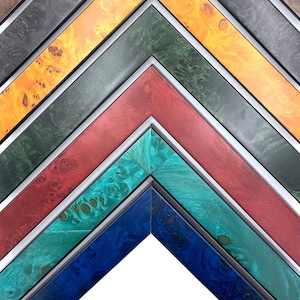 Colorful Burl Wood Custom Picture Frame w/ 90% UV Cover, Burled Coastal Boho Home Decor, Western Art Deco Frames For Wall Art Poster Print