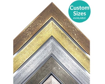 Weathered Metallic Picture Frame With UV Acrylic Glass Cover Ready to Hang | Modern Custom Picture Frames | Frames for Wall Art Poster Print