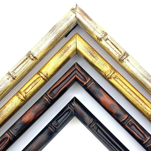 Walnut Bamboo Picture Frame Tropical Beach Tiki Custom Frames Etsy