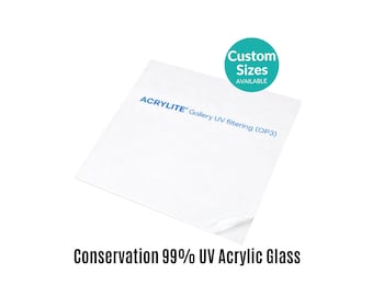 Acrylite Conservation 99% UV Acrylic Glass | Replacement Glass for Picture Frames | Custom Size Plexiglass