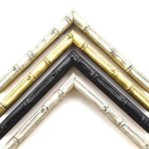 Bamboo Wood Picture Frame Gold & Black. Custom Sizes Frame. Etsy