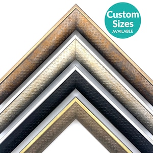 Gothic Metallic Custom Picture Frame w/ 90% UV Cover, Elegant Industrial Home Decor, Vintage Ornate Mid-Century Modern Frames For Wall Art